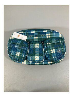 Lug Railcar Flannel Plaid Medium Crossbody Bag - Unisex, Zipper Closure, Butterf